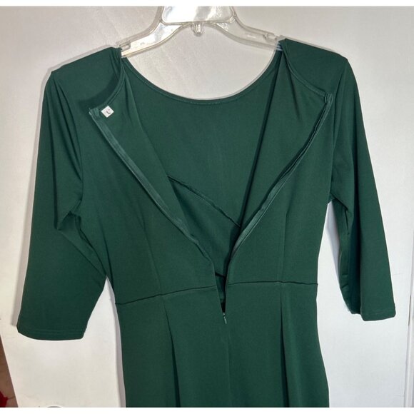 Women Green 3/4 Sleeve Midi Dress Size L - Picture 5 of 6
